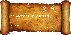 Kenderesi Violetta névjegykártya